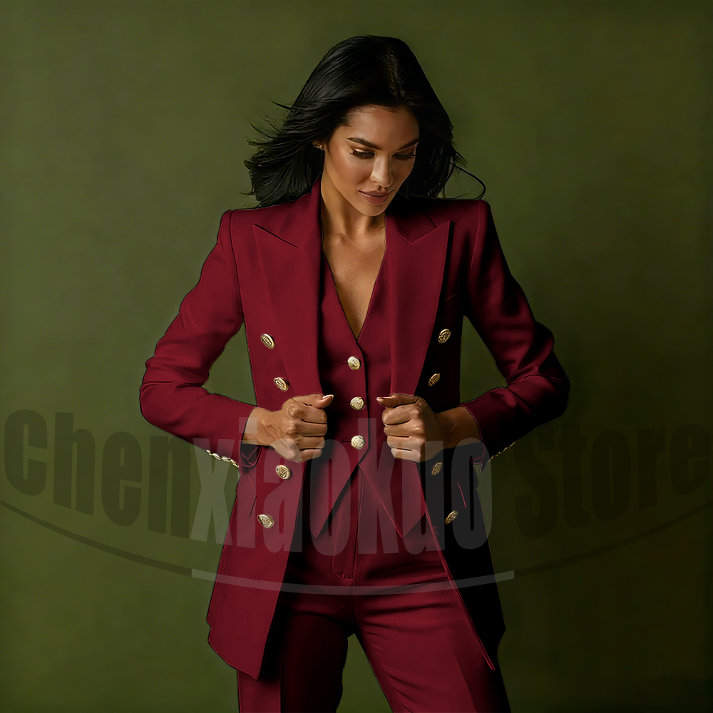 Women's Double Breasted Three  – Women Formal Wear Shirt And Pant recenzja i cena