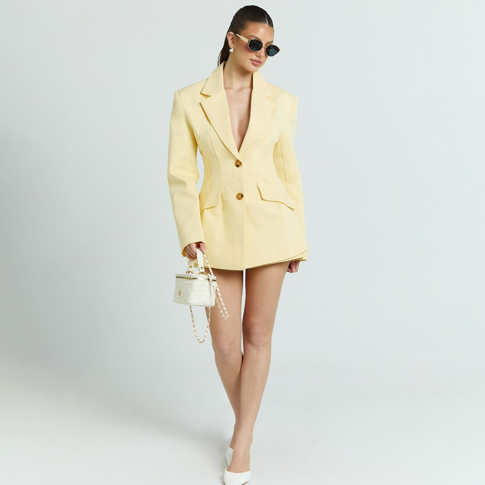 Light Yellow Women's 2Pic Suit – Women Formal Wear Shirt And Pant recenzja i cena