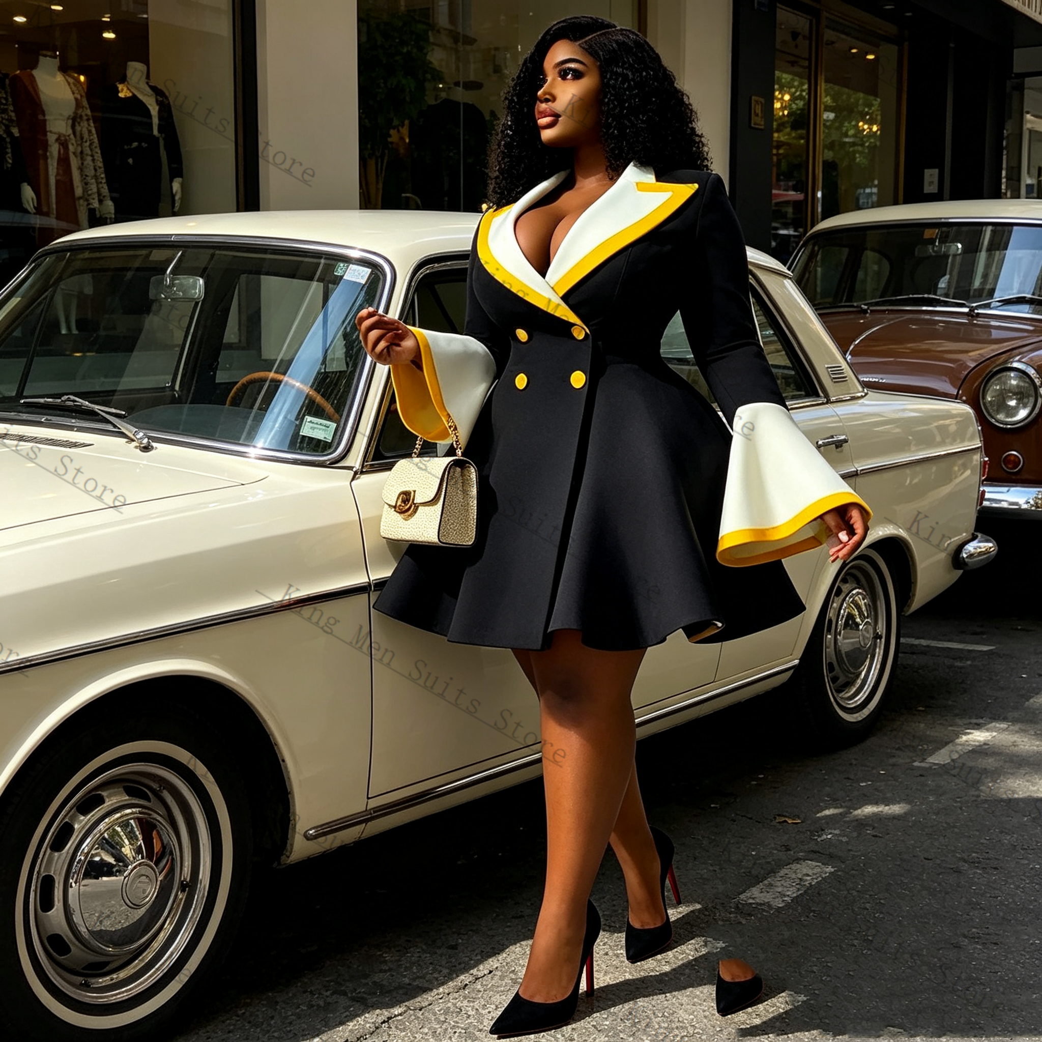 Spring Women Suit Skirt 1 Pcs  – Women Formal Wear Black And White recenzja i cena