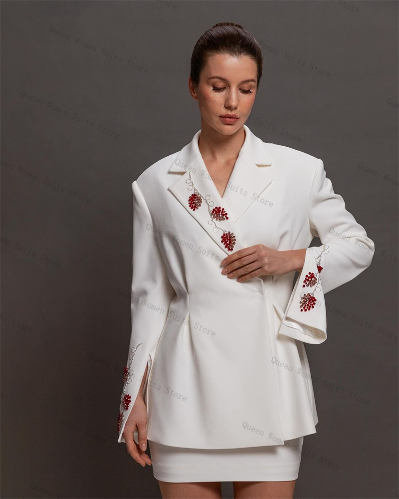 Luxury White Women Suit Skirt  – Women Formal Wear With Skirt recenzja i cena
