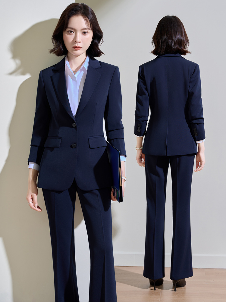 Navy blue professional suit fo – Women Formal Wear Shirt And Pant recenzja i cena