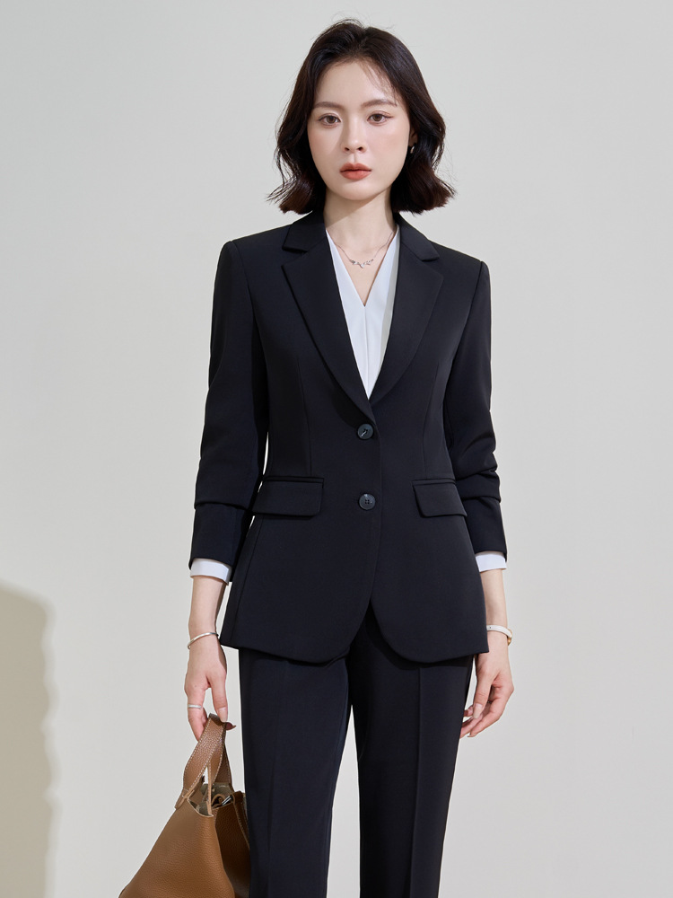 Navy blue professional suit fo – Women Formal Wear Shirt And Pant recenzja i cena