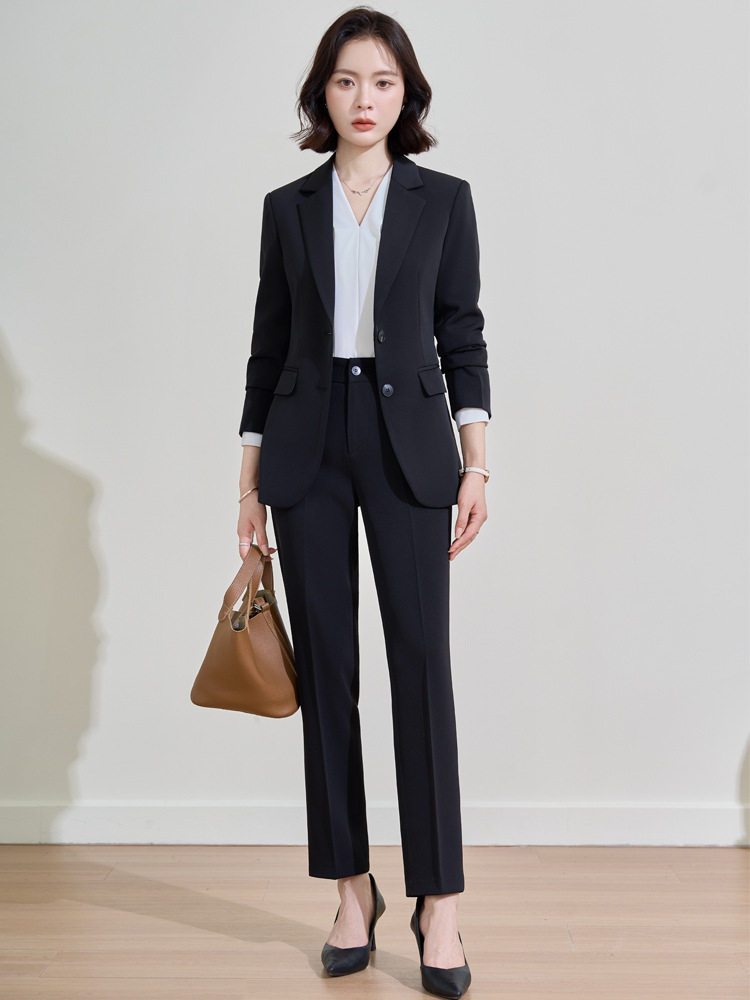 Navy blue professional suit fo – Women Formal Wear Shirt And Pant recenzja i cena