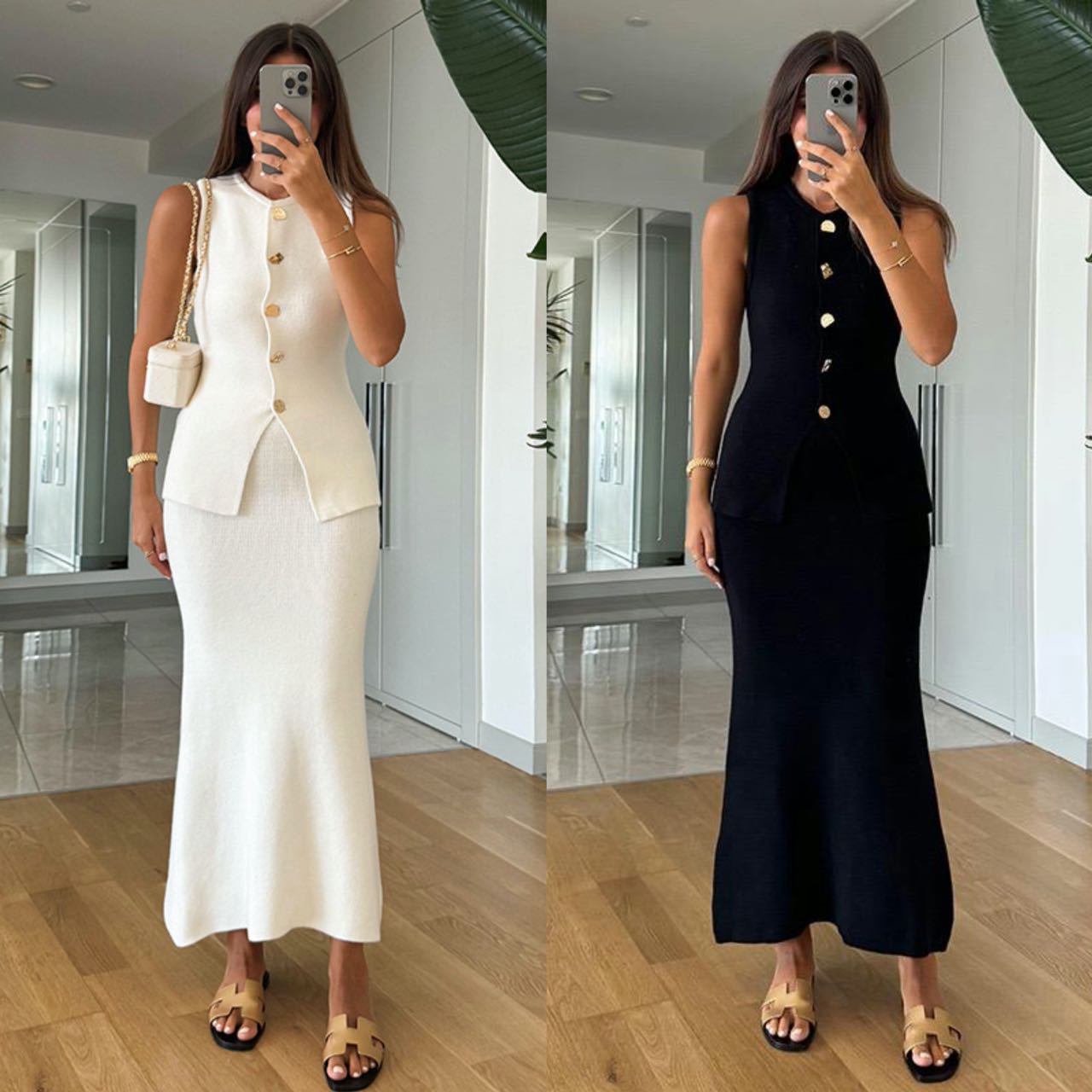 Round-neck Single-breasted Sle – Women Formal Wear With Skirt recenzja i cena