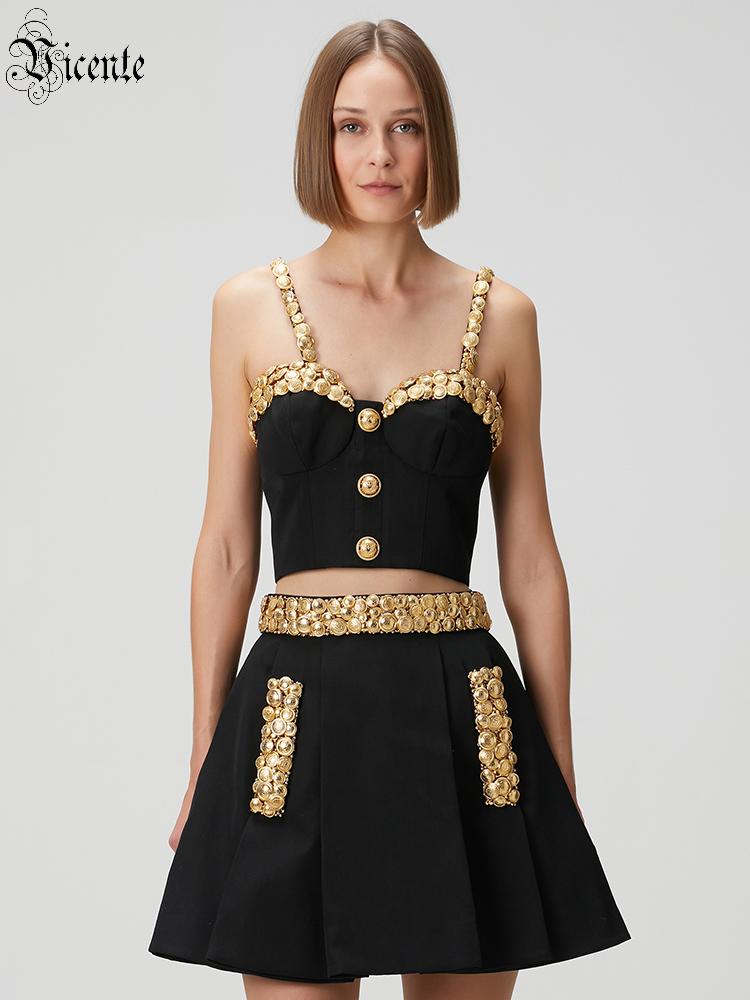 VC Black Two Piece Set Dress w – Women Formal Wear With Skirt recenzja i cena