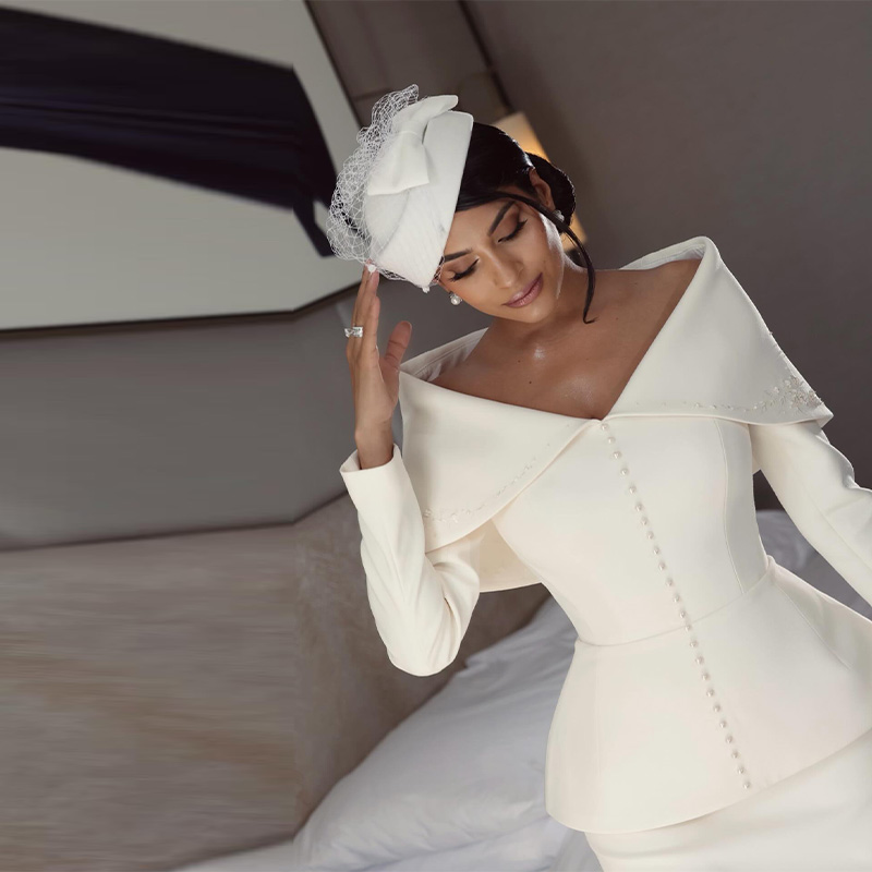 Elegant French White Peplum Tw – Women'S Office Formal Wear For Ladies recenzja i cena