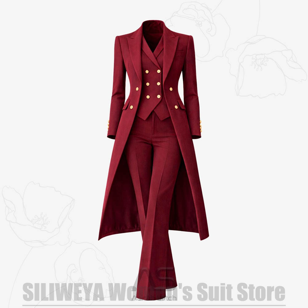 Women's Suit 3 Piece Double Br – Women Formal Wear Shirt And Pant recenzja i cena