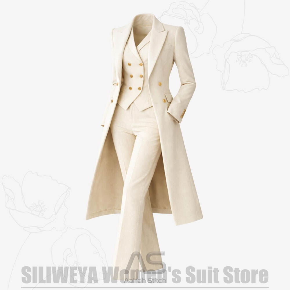 Women's Suit 3 Piece Double Br – Women Formal Wear Shirt And Pant recenzja i cena