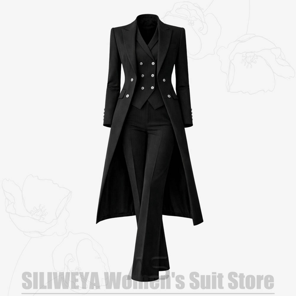 Women's Suit 3 Piece Double Br – Women Formal Wear Shirt And Pant recenzja i cena