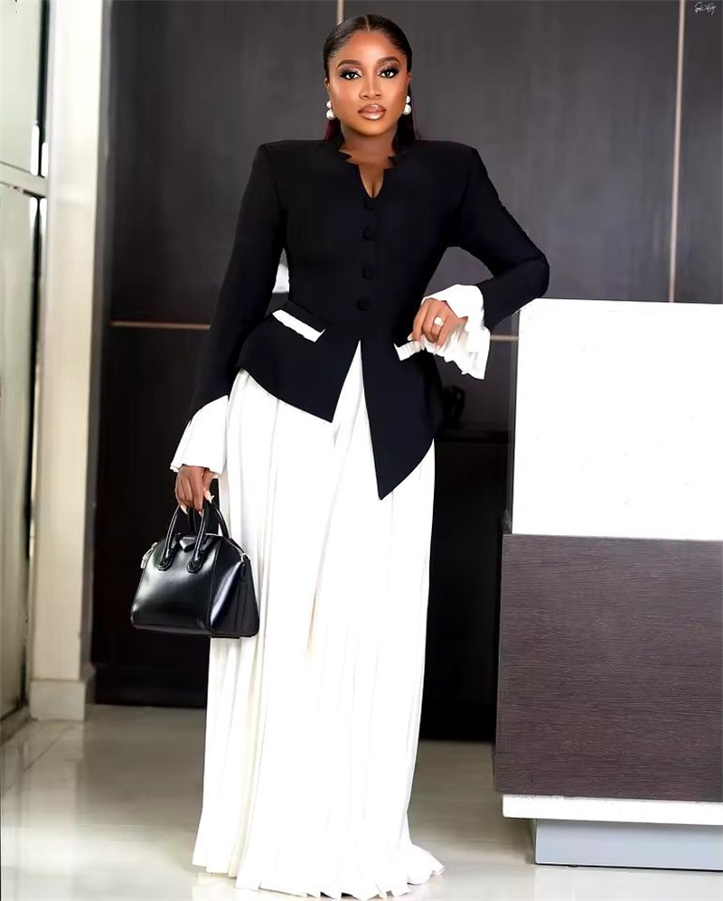 White Black Women Suits Set 2  – Women Formal Wear Black And White recenzja i cena