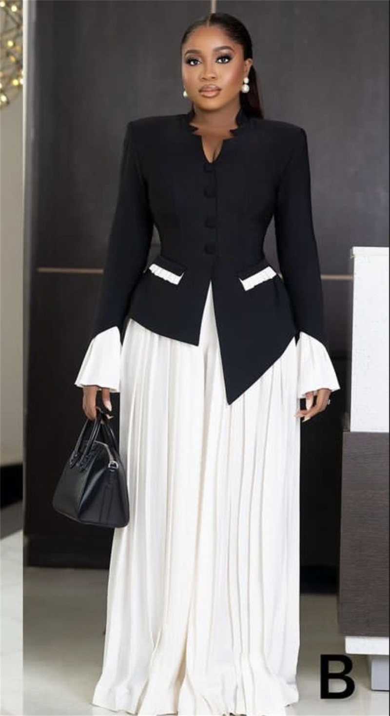 White Black Women Suits Set 2  – Women Formal Wear Black And White recenzja i cena