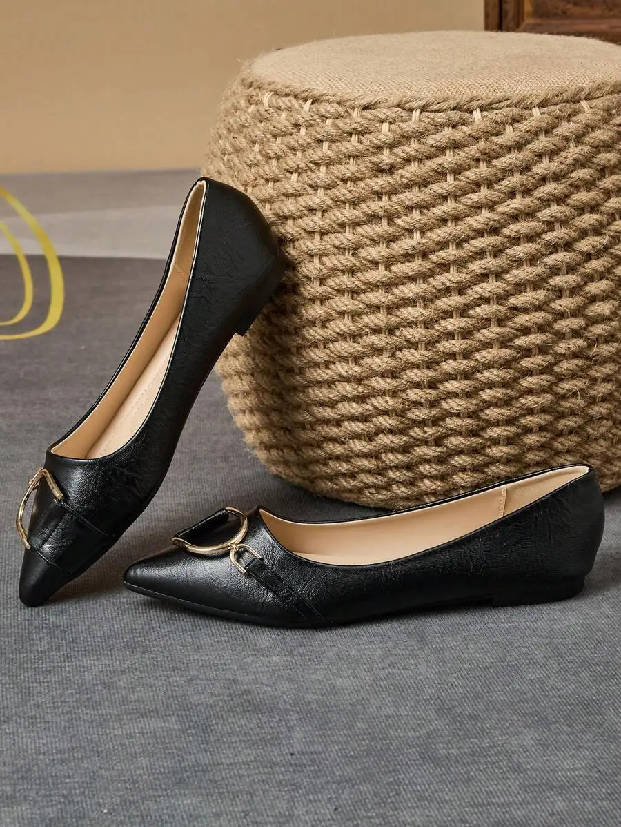 Elegant Women’s Black Pointed  – Women Formal Wear With Shoes recenzja i cena