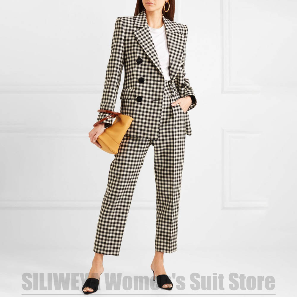 Women's Black White Gingham Tw – Women Formal Wear Black And White recenzja i cena