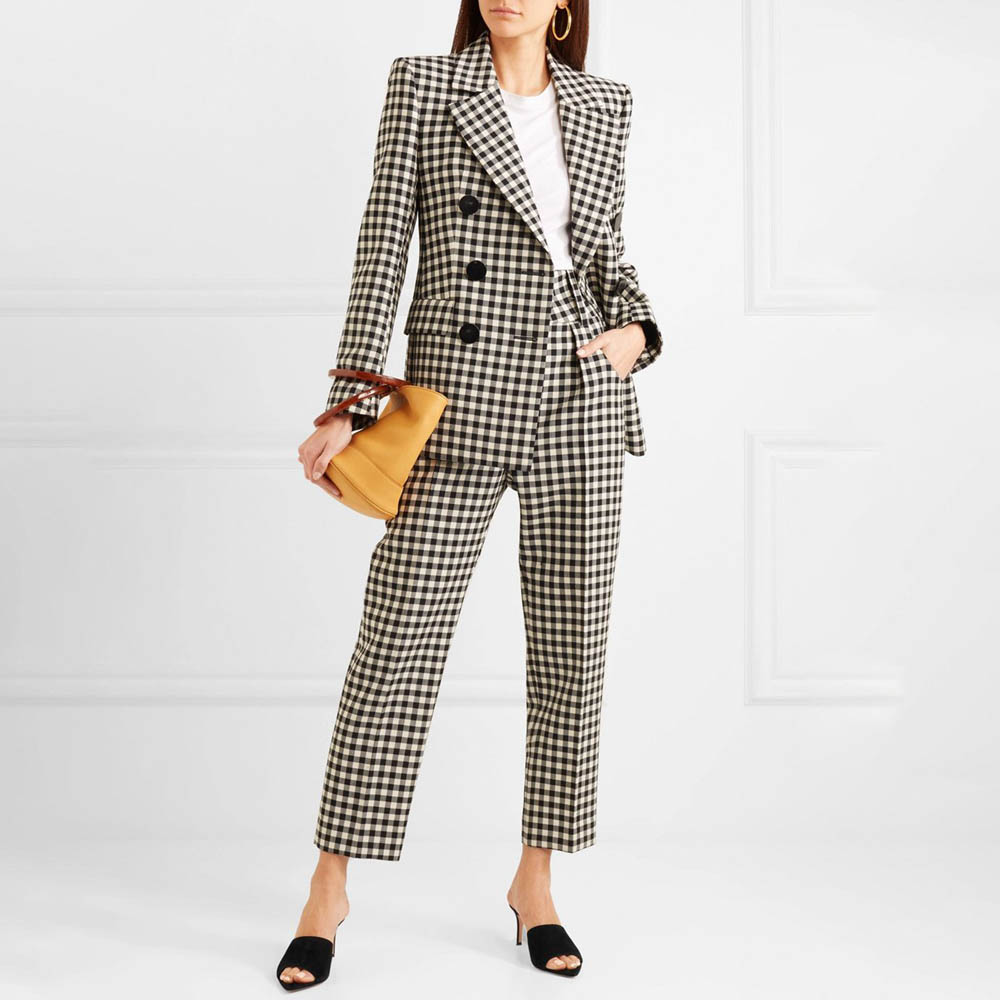 Women's Black White Gingham Tw – Women Formal Wear Black And White recenzja i cena