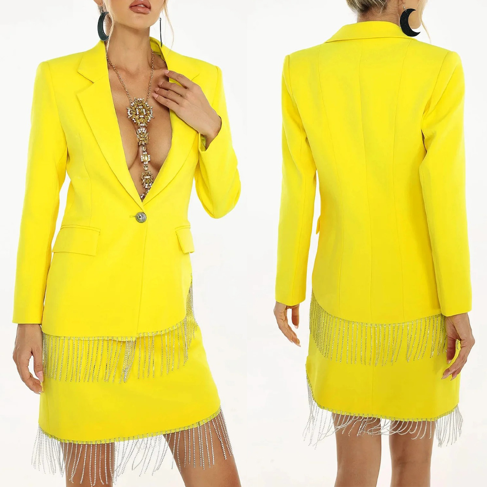 2 Pieces Bead Tassel Women Ski – Women Formal Wear With Skirt recenzja i cena