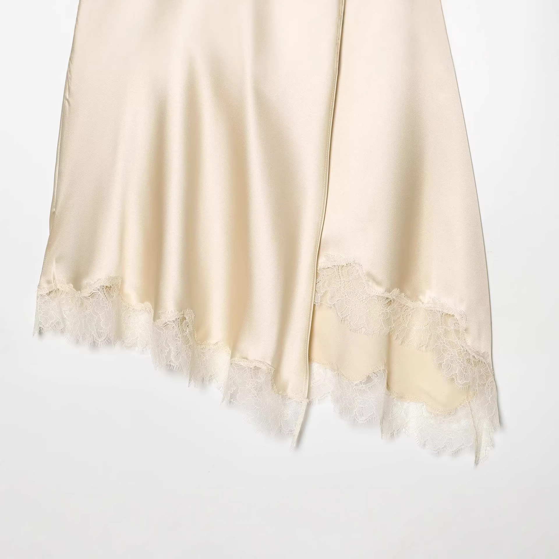 Women's Elegant Satin Lace Hem – Women Formal Wear With Skirt recenzja i cena