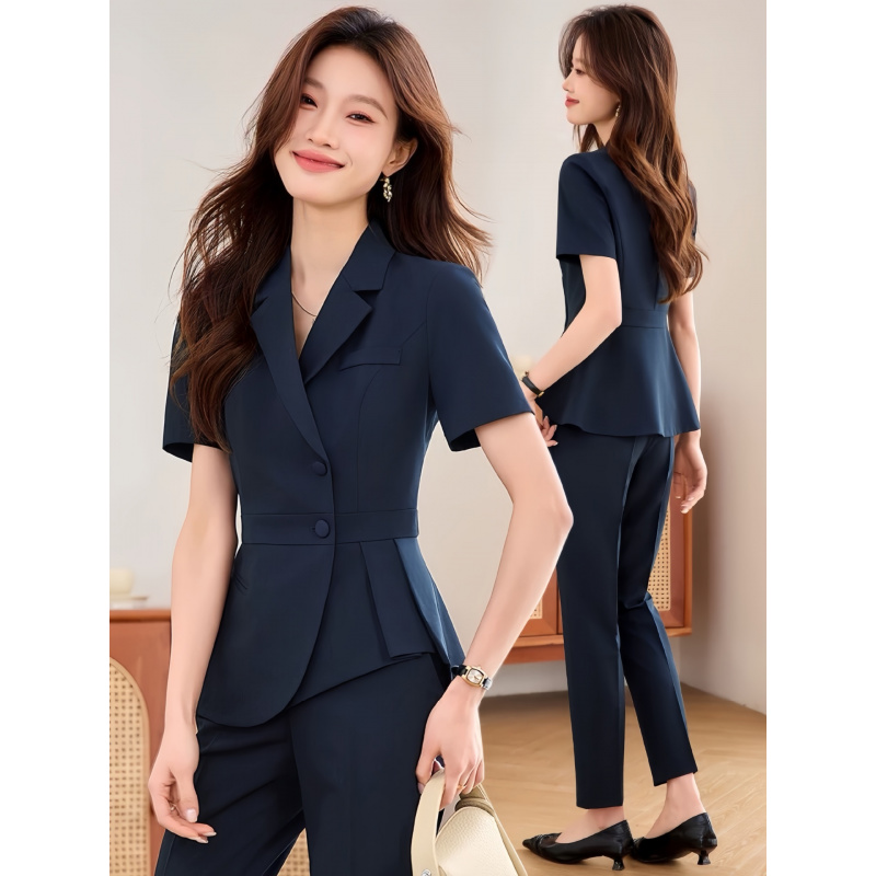Navy blue women's thin profess – Women Formal Wear Shirt And Pant recenzja i cena