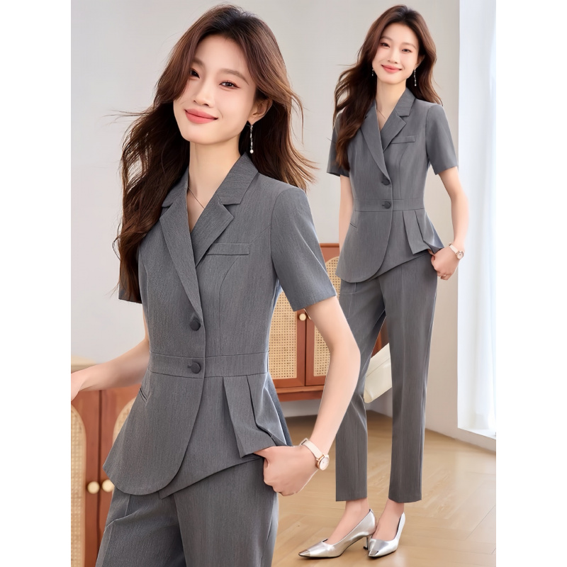 Navy blue women's thin profess – Women Formal Wear Shirt And Pant recenzja i cena