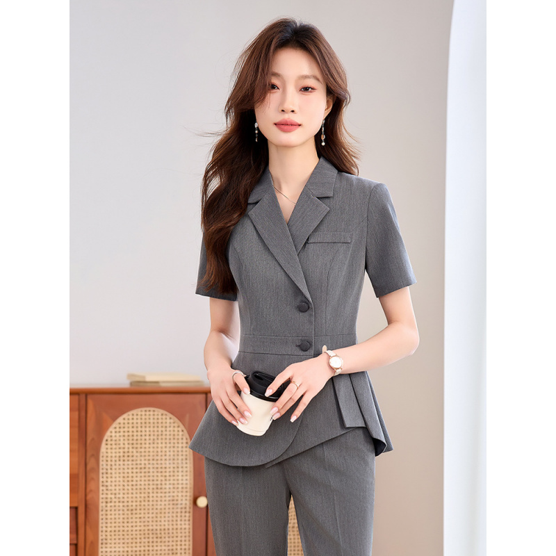 Navy blue women's thin profess – Women Formal Wear Shirt And Pant recenzja i cena